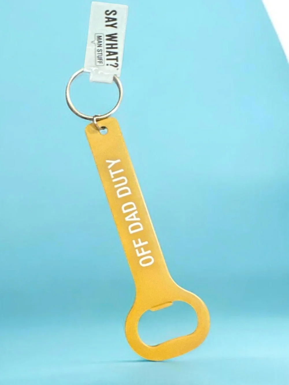 OFF DAD DUTY Yellow Bottle Opener Keychain 1764